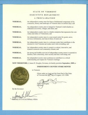 Country Store Month Proclamation 2008